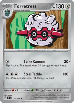 Forretress Pokemon card from Temporal Forces, card number 110