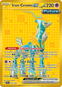 Iron Crown ex Pokemon card from Temporal Forces, card number 216