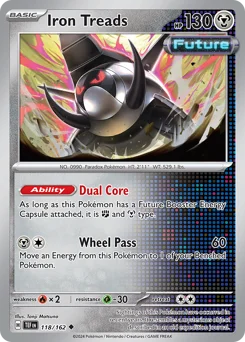 Iron Treads Pokemon card from Temporal Forces, card number 118