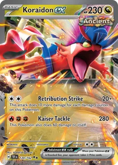 Koraidon ex Pokemon card from Temporal Forces, card number 120