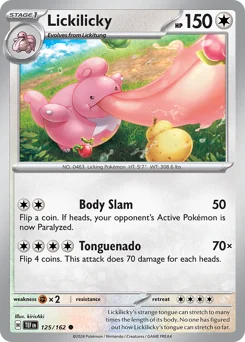 Lickilicky Pokemon card from Temporal Forces, card number 125