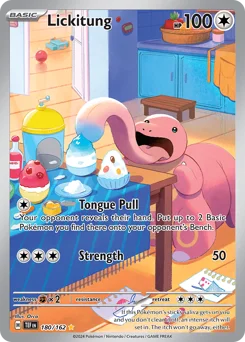 Lickitung Pokemon card from Temporal Forces, card number 180