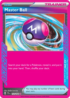 Master Ball Pokemon card from Temporal Forces, card number 153