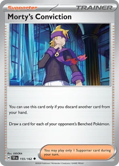 Morty's Conviction Pokemon card from Temporal Forces, card number 155