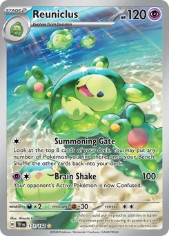 Reuniclus Pokemon card from Temporal Forces, card number 171