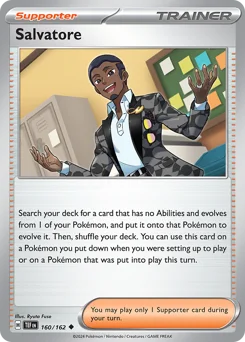 Salvatore Pokemon card from Temporal Forces, card number 160