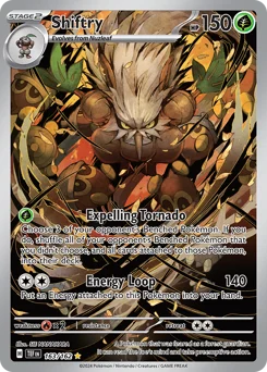 Shiftry Pokemon card from Temporal Forces, card number 163