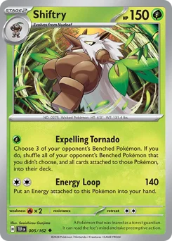 Shiftry Pokemon card from Temporal Forces, card number 5