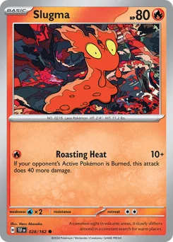 Slugma Pokemon card from Temporal Forces, card number 28