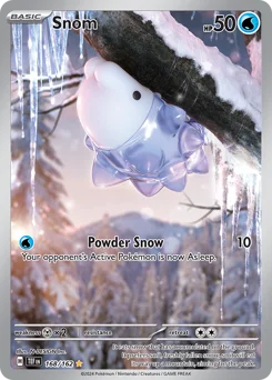 Snom Pokemon card from Temporal Forces, card number 168