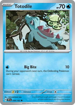 Totodile Pokemon card from Temporal Forces, card number 39