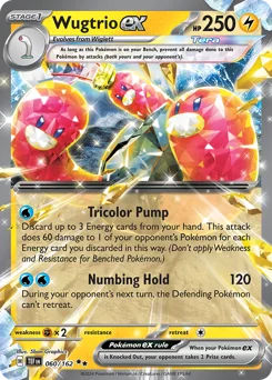 Wugtrio ex Pokemon card from Temporal Forces, card number 60