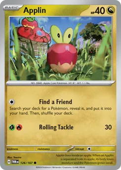 Applin Pokemon card from Twilight Masquerade, card number 126