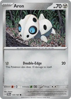 Aron Pokemon card from Twilight Masquerade, card number 120