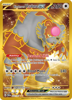 Bloodmoon Ursaluna ex Pokemon card from Twilight Masquerade, card number 222