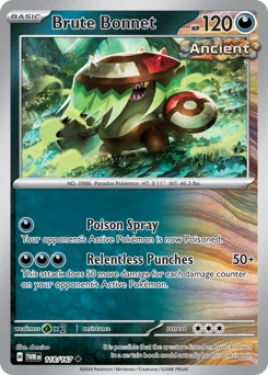 Brute Bonnet Pokemon card from Twilight Masquerade, card number 118