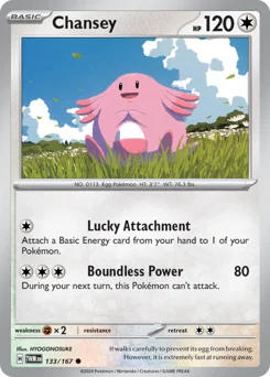 Chansey Pokemon card from Twilight Masquerade, card number 133