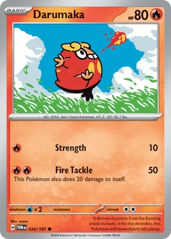 Darumaka Pokemon card from Twilight Masquerade, card number 34