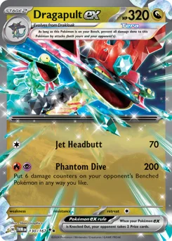Dragapult ex Pokemon card from Twilight Masquerade, card number 130