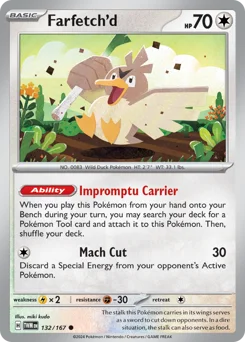Farfetch'd Pokemon card from Twilight Masquerade, card number 132