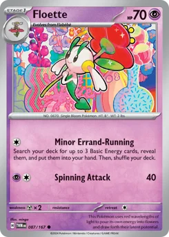 Floette Pokemon card from Twilight Masquerade, card number 87