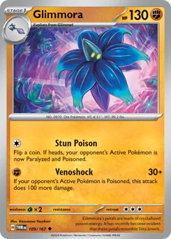 Glimmora Pokemon card from Twilight Masquerade, card number 109