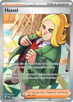 Hassel Pokemon card from Twilight Masquerade, card number 205