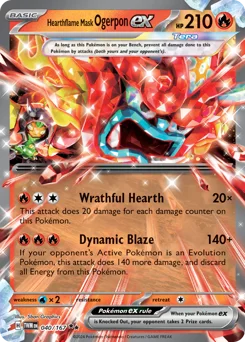 Hearthflame Mask Ogerpon ex Pokemon card from Twilight Masquerade, card number 40