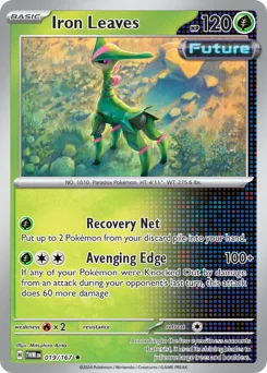 Iron Leaves Pokemon card from Twilight Masquerade, card number 19