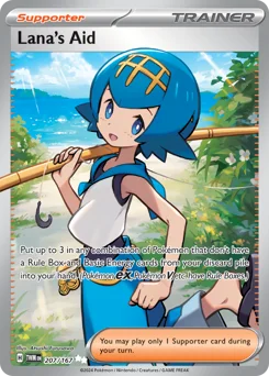 Lana's Aid Pokemon card from Twilight Masquerade, card number 207