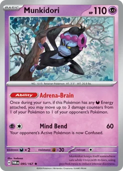 Munkidori Pokemon card from Twilight Masquerade, card number 95