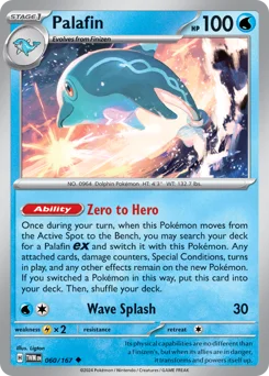 Palafin Pokemon card from Twilight Masquerade, card number 60