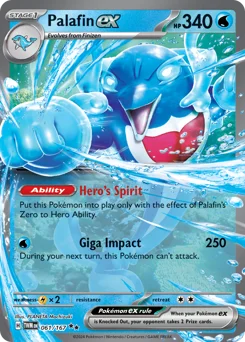 Palafin ex Pokemon card from Twilight Masquerade, card number 61