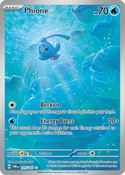 Phione Pokemon card from Twilight Masquerade, card number 175