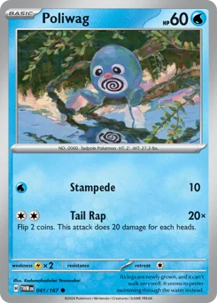 Poliwag Pokemon card from Twilight Masquerade, card number 41