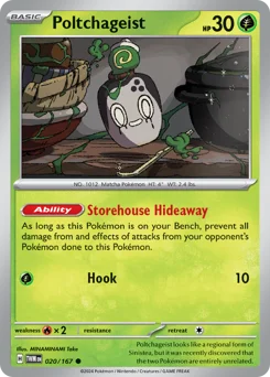 Poltchageist Pokemon card from Twilight Masquerade, card number 20