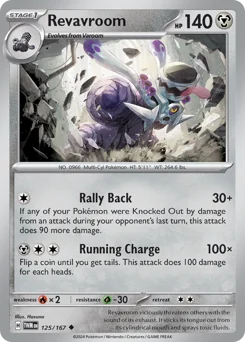 Revavroom Pokemon card from Twilight Masquerade, card number 125