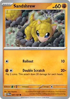 Sandshrew Pokemon card from Twilight Masquerade, card number 97