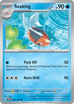 Seaking Pokemon card from Twilight Masquerade, card number 45