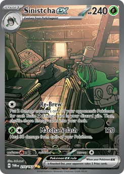 Sinistcha ex Pokemon card from Twilight Masquerade, card number 210