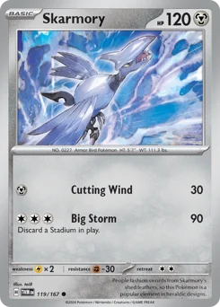 Skarmory Pokemon card from Twilight Masquerade, card number 119