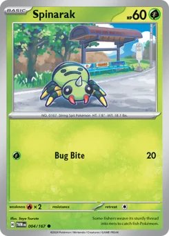 Spinarak Pokemon card from Twilight Masquerade, card number 4