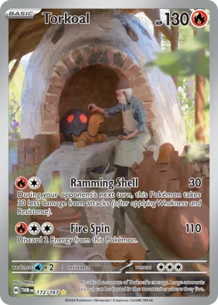 Torkoal Pokemon card from Twilight Masquerade, card number 172