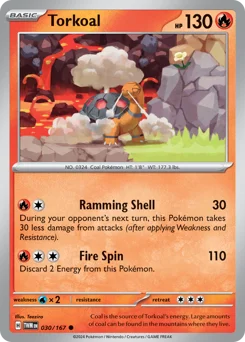 Torkoal Pokemon card from Twilight Masquerade, card number 30