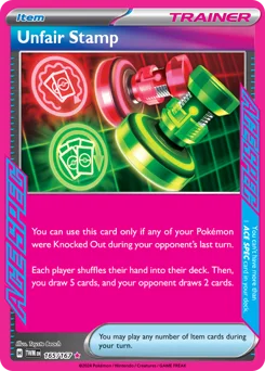 Unfair Stamp Pokemon card from Twilight Masquerade, card number 165