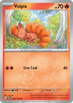 Vulpix Pokemon card from Twilight Masquerade, card number 26