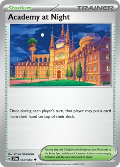 Academy at Night Pokemon card from Shrouded Fable, card number 54