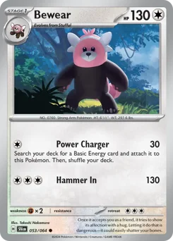 Bewear Pokemon card from Shrouded Fable, card number 53