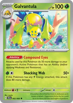Galvantula Pokemon card from Shrouded Fable, card number 2