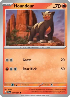 Houndour Pokemon card from Shrouded Fable, card number 7